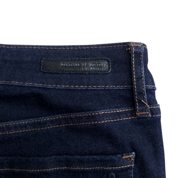 Articles of Society Skinny Jeans Melody Wash Mid Rise Dark Wash Cut Off Hem 26 - Picture 10 of 15